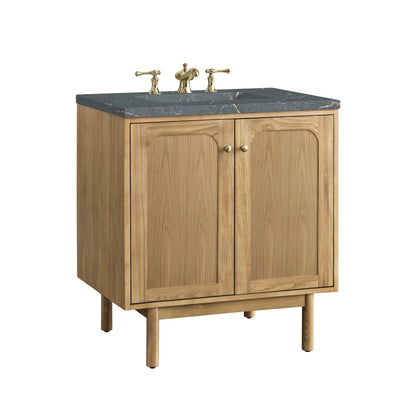 Laurent 30" Single Vanity, Light Natural Oak w/ 3 CM Parisien Bleu Top, view 18