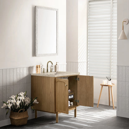 Laurent 30" Single Vanity, Light Natural Oak, w/ 3 CM Tajnar Eclos Top, view 11