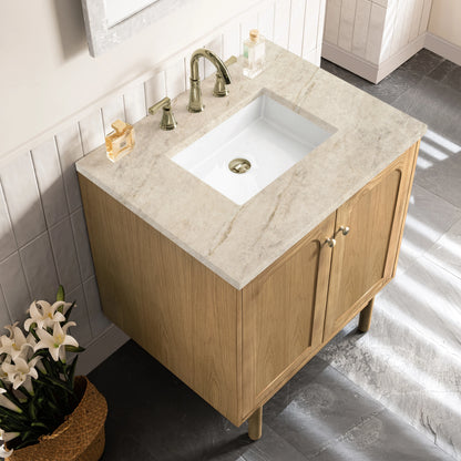 Laurent 30" Single Vanity, Light Natural Oak, w/ 3 CM Tajnar Eclos Top, view 14