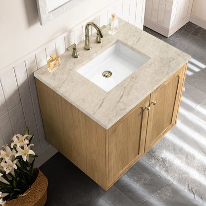 Laurent 30" Single Vanity, Light Natural Oak, w/ 3 CM Tajnar Eclos Top, view 15