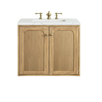 Laurent 30" Single Vanity, Light Natural Oak w/ 3 CM Ethereal Noctis Top, view 2