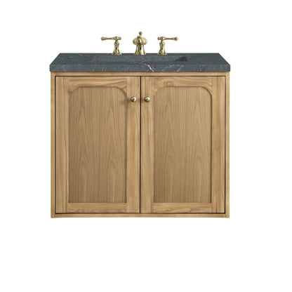 Laurent 30" Single Vanity, Light Natural Oak w/ 3 CM Parisien Bleu Top, view 2