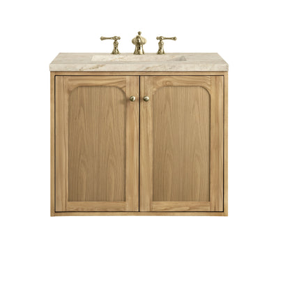 Laurent 30" Single Vanity, Light Natural Oak, w/ 3 CM Tajnar Eclos Top, view 3