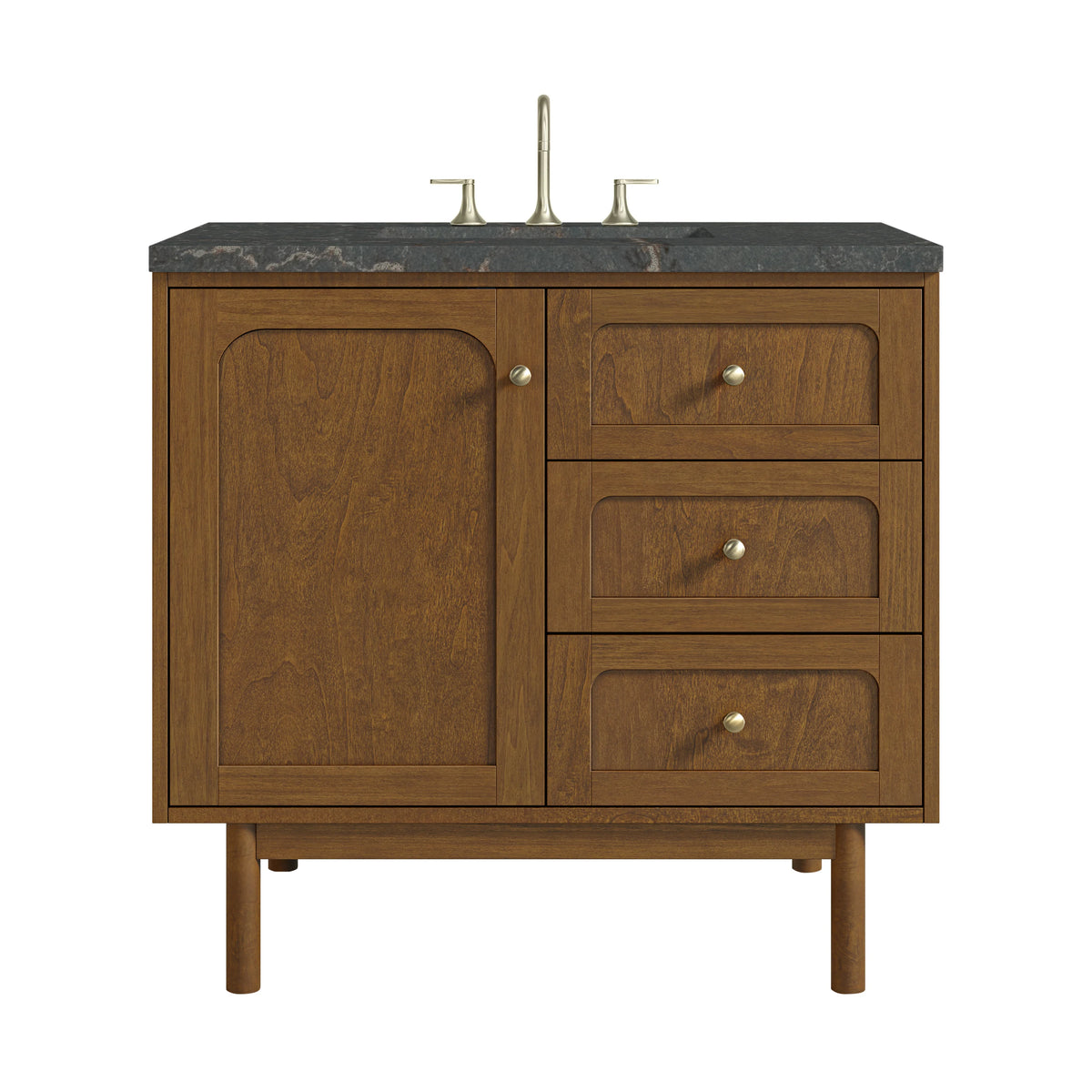 Laurent 36" Single Vanity, Honey Oak w/ 3 CM Parisien Bleu Silestone Top