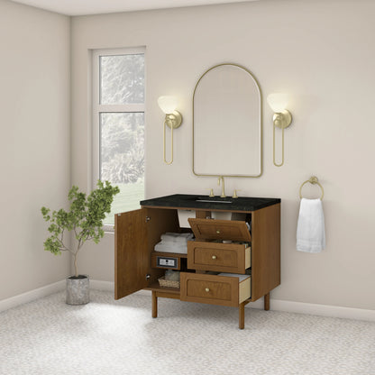 Laurent 36" Single Vanity, Honey Oak w/ 3 CM Phantome Eclos Top, view 9