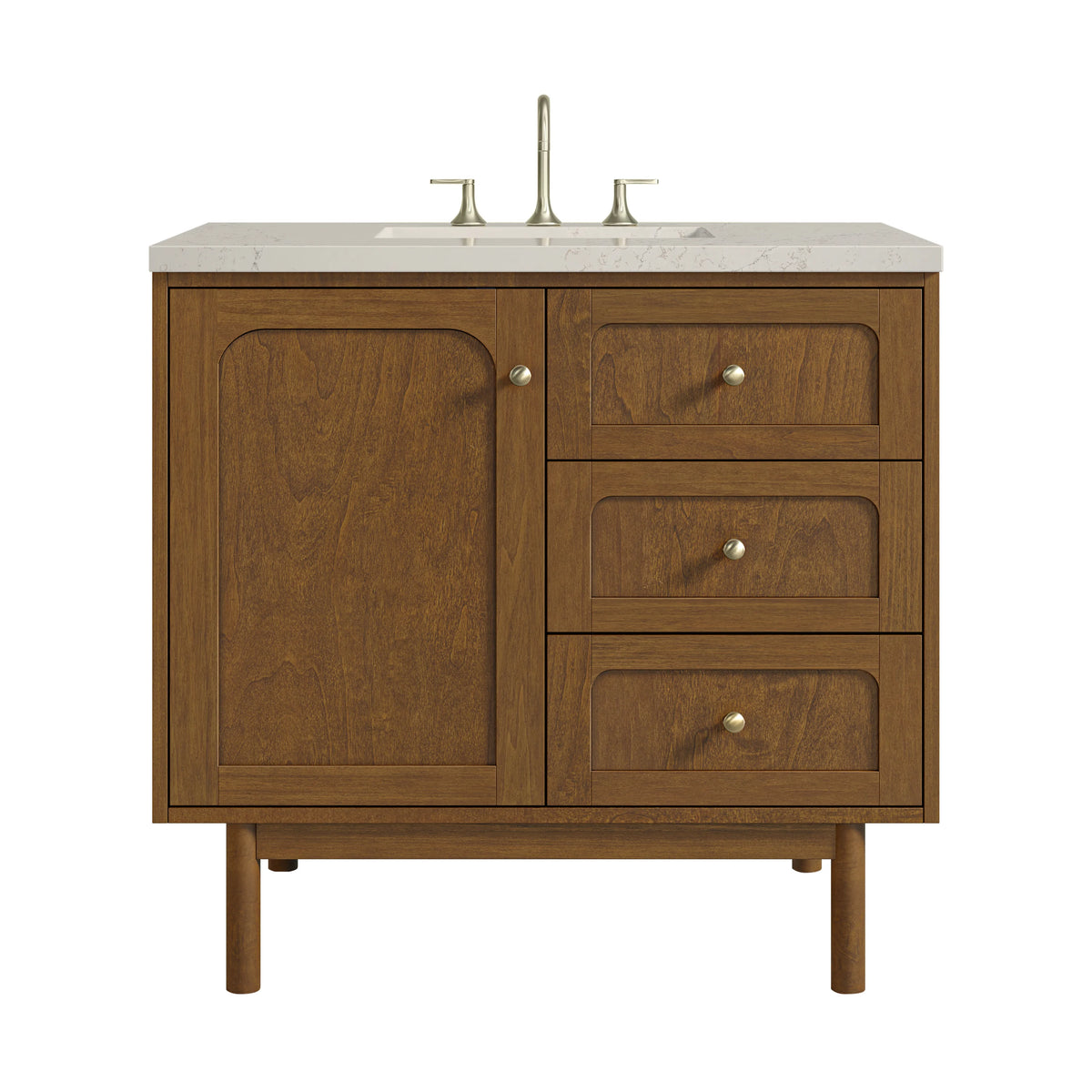 Laurent 36" Single Vanity, Honey Oak w/ 3 CM Siberian Silestone Top