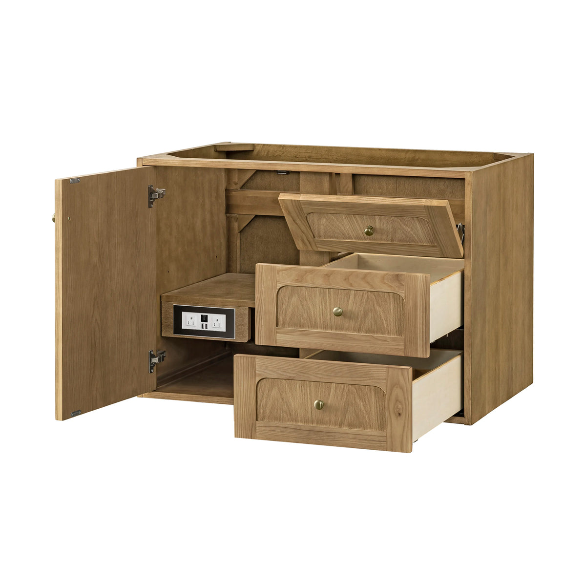 Laurent 36" Single Vanity, Light Natural Oak, w/ 3 CM Siberian Silestone Top, view 17