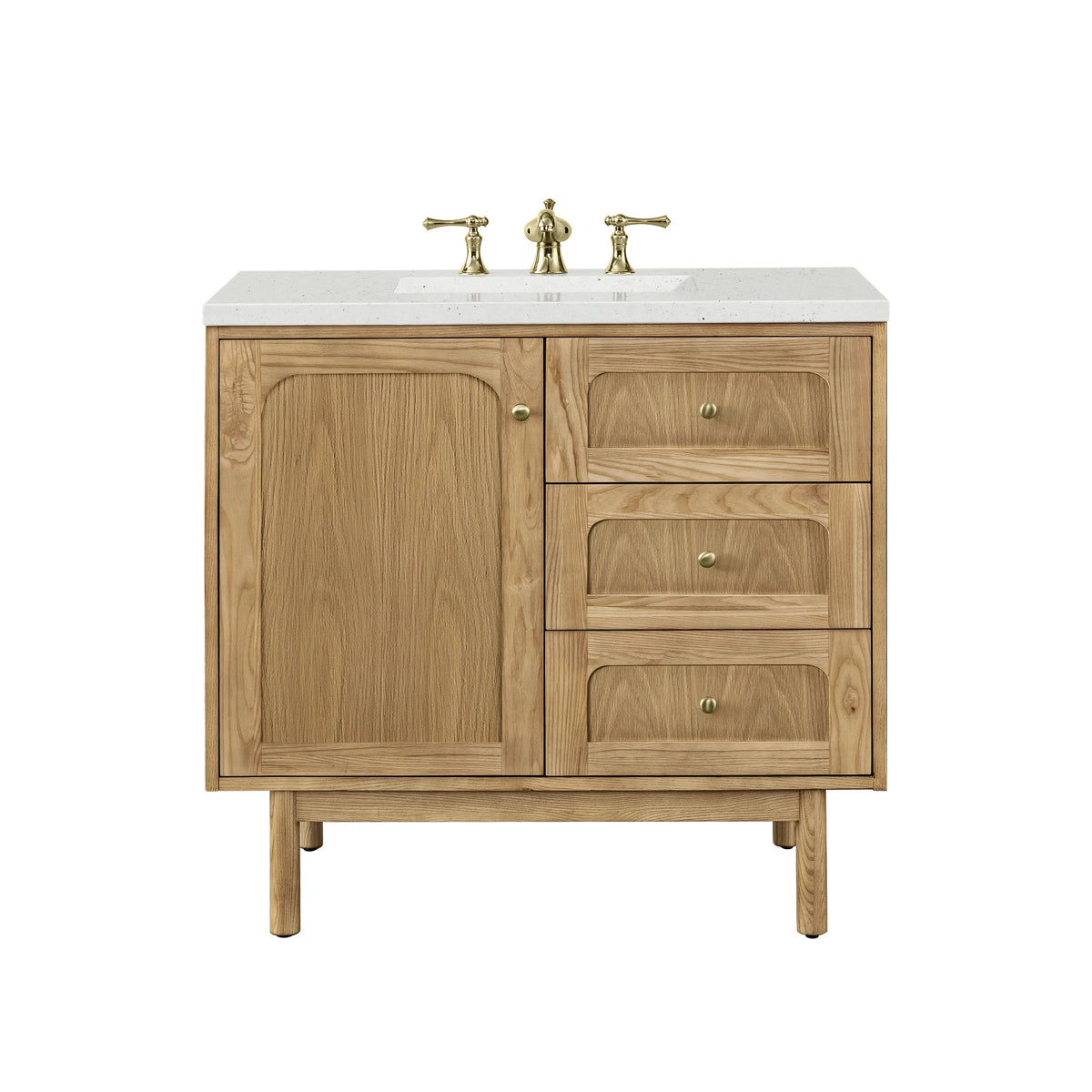 Laurent 36" Single Vanity, Light Natural Oak w/ 3 CM Lime Delight Top