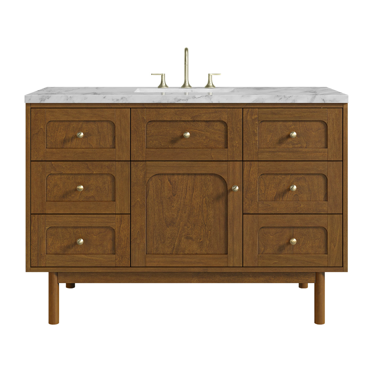 Laurent 48" Single Vanity, Honey Oak w/ 3 CM Carrara Marble Top