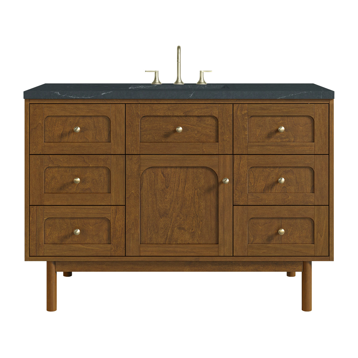 Laurent 48" Single Vanity, Honey Oak w/ 3 CM Charcoal Soapstone Silestone Top