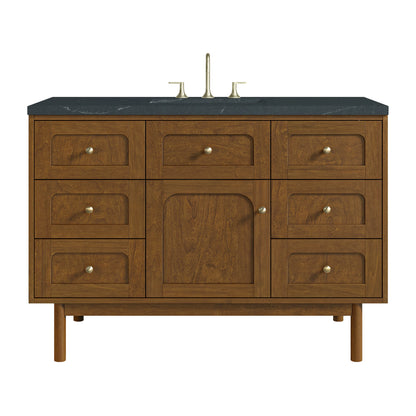 Laurent 48" Single Vanity, Honey Oak w/ 3 CM Charcoal Soapstone Silestone Top