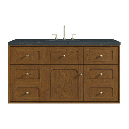 Laurent 48" Single Vanity, Honey Oak w/ 3 CM Charcoal Soapstone Silestone Top, view 2