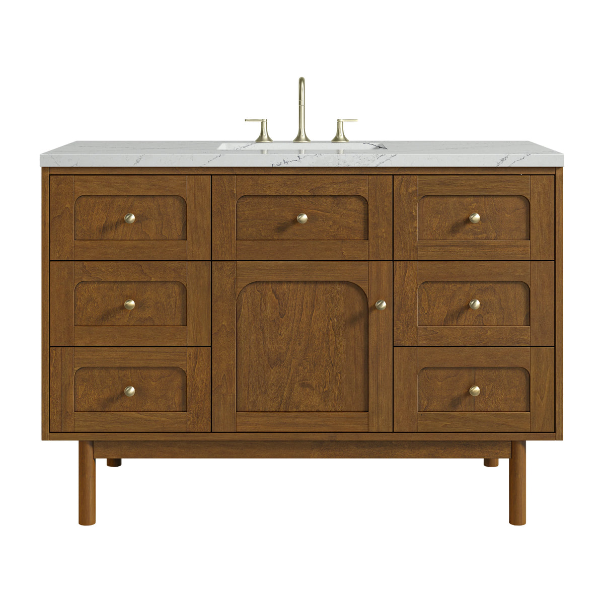 Laurent 48" Single Vanity, Honey Oak w/ 3 CM Ethereal Noctis Silestone Top