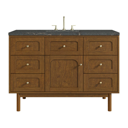 Laurent 48" Single Vanity, Honey Oak w/ 3 CM Parisien Bleu Silestone Top