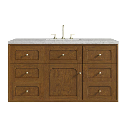 Laurent 48" Single Vanity, Honey Oak w/ 3 CM Eternal Jasmine Pearl Silestone Top w/FreePower Wireless Charger, view 2