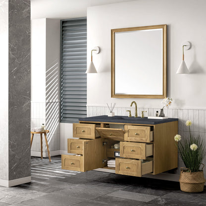 Laurent 48" Single Vanity, Light Natural Oak w/ 3 CM Charcoal Soapstone Top, view 10