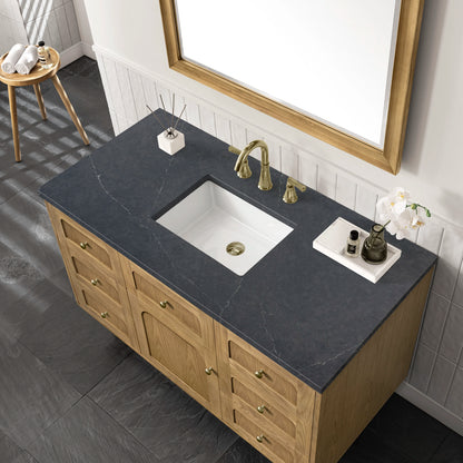 Laurent 48" Single Vanity, Light Natural Oak w/ 3 CM Charcoal Soapstone Top, view 13