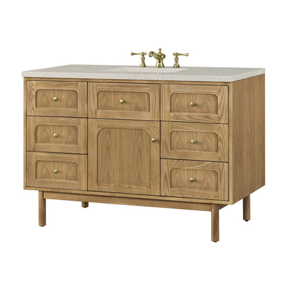 Laurent 48" Single Vanity, Light Natural Oak, w/ 3 CM Siberian Silestone Top, view 21