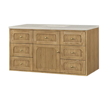 Laurent 48" Single Vanity, Light Natural Oak, w/ 3 CM Siberian Silestone Top, view 22
