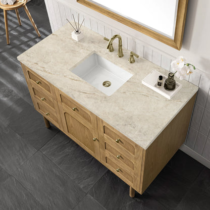 Laurent 48" Single Vanity, Light Natural Oak, w/ 3 CM Tajnar Eclos Top, view 14