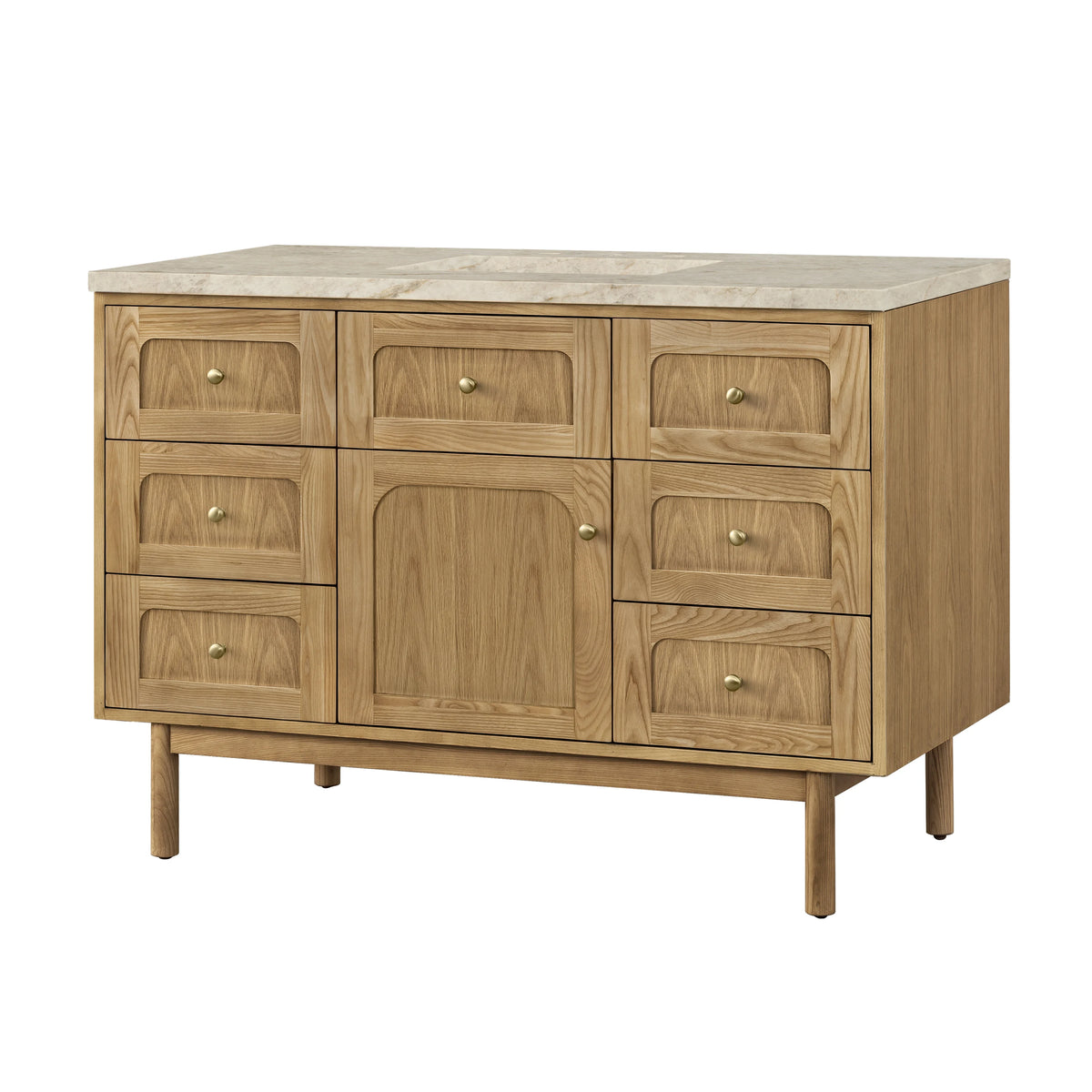 Laurent 48" Single Vanity, Light Natural Oak, w/ 3 CM Tajnar Eclos Top, view 19