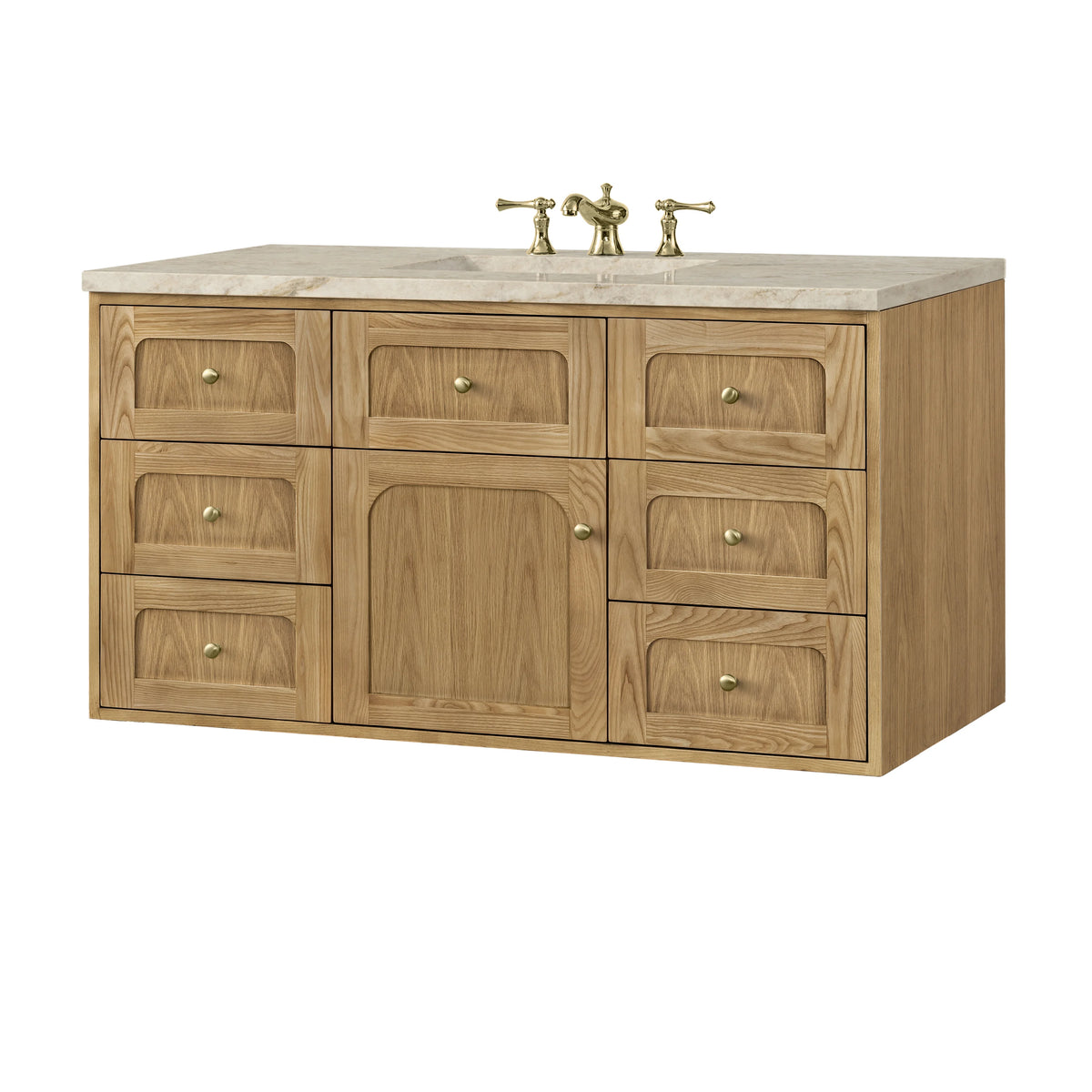 Laurent 48" Single Vanity, Light Natural Oak, w/ 3 CM Tajnar Eclos Top, view 20