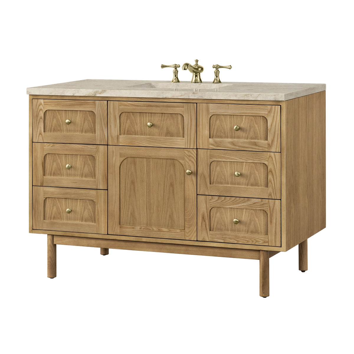 Laurent 48" Single Vanity, Light Natural Oak, w/ 3 CM Tajnar Eclos Top, view 21