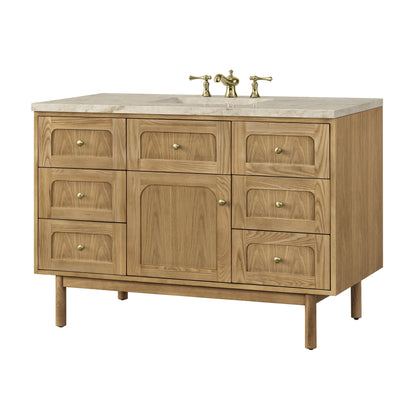 Laurent 48" Single Vanity, Light Natural Oak, w/ 3 CM Tajnar Eclos Top, view 21