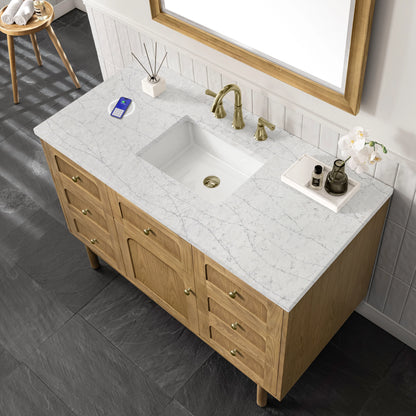 Laurent 48" Single Vanity, Light Natural Oak w/ 3 CM Eternal Jasmine Pearl Top w/FreePower Wireless Charger, view 14