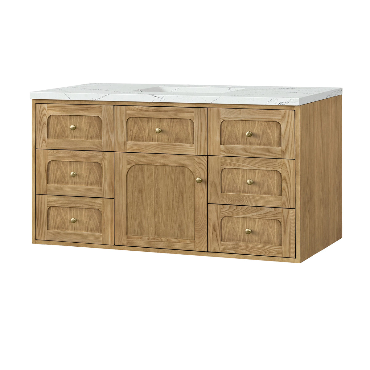 Laurent 48" Single Vanity, Light Natural Oak w/ 3 CM Ethereal Noctis Top w/FreePower Wireless Charger, view 21