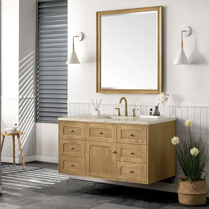 Laurent 48" Single Vanity, Light Natural Oak, w/ 3 CM Tajnar Eclos Top w/FreePower Wireless Charger, view 12