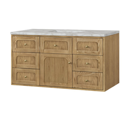 Laurent 48" Single Vanity, Light Natural Oak w/ 3 CM Victorian Silver Top w/FreePower Wireless Charger, view 21