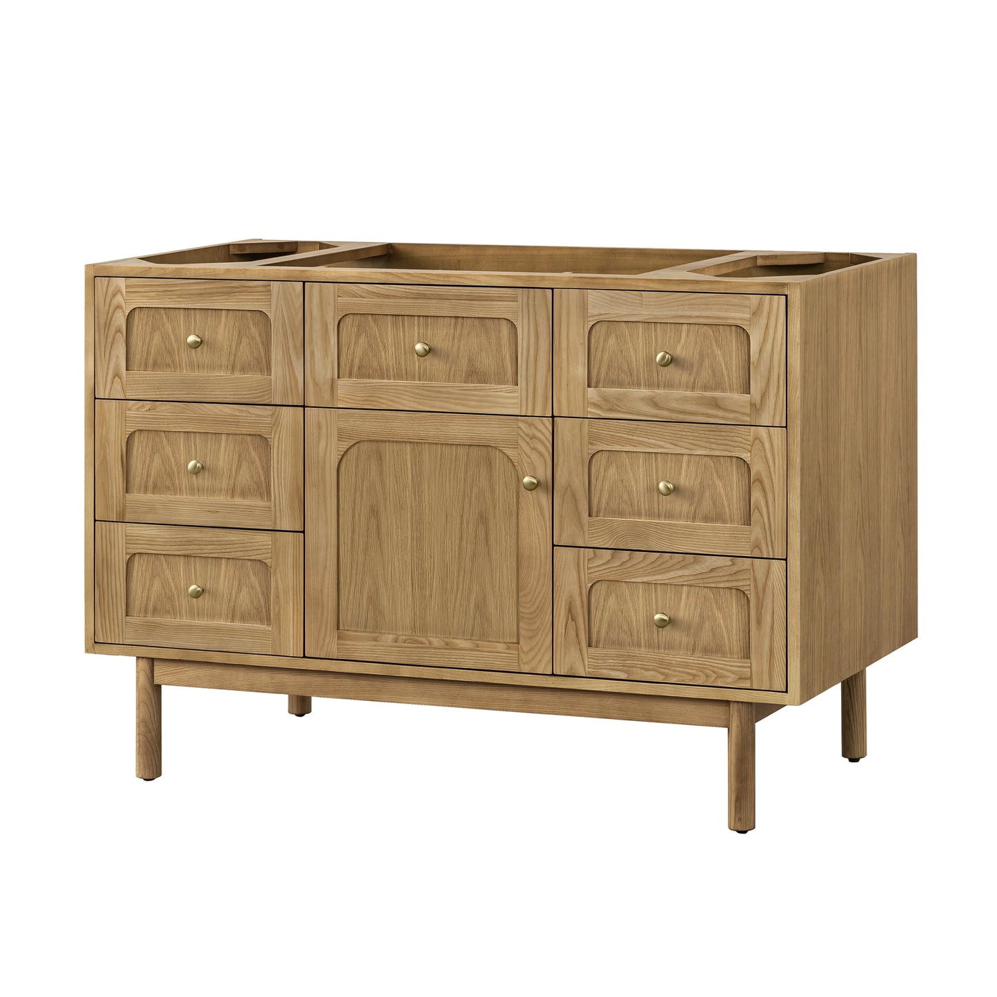 Renovate for Less Atlanta Laurent 48" Single Vanity, Light Natural Oak w/ 3 CM Cala Blue Top, view 4