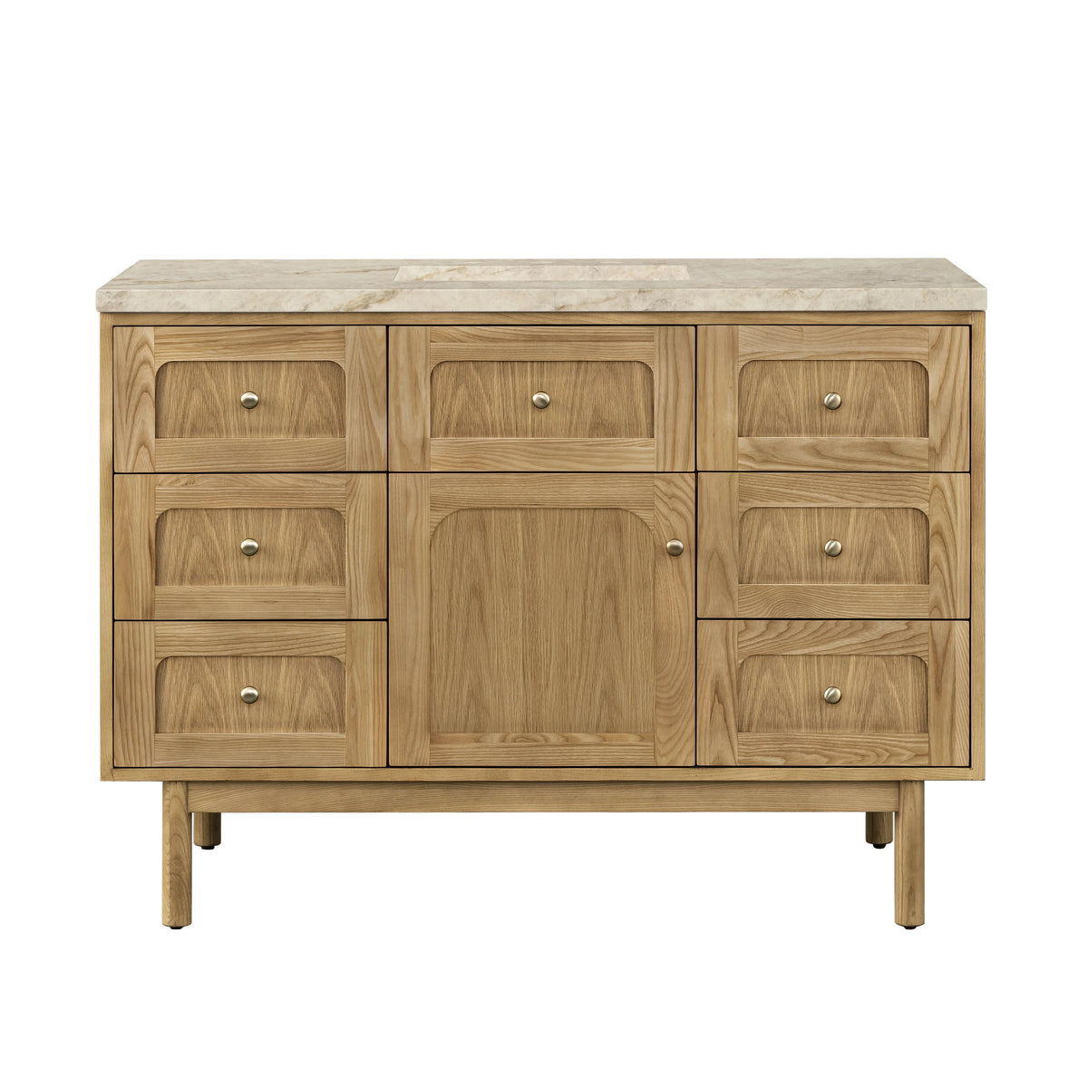 Laurent 48" Single Vanity, Light Natural Oak, w/ 3 CM Tajnar Eclos Top, view 2