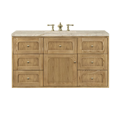 Laurent 48" Single Vanity, Light Natural Oak, w/ 3 CM Tajnar Eclos Top, view 3