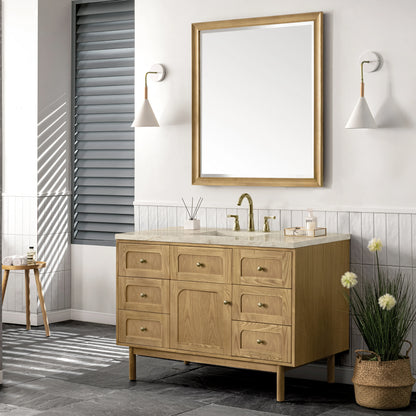 Laurent 48" Single Vanity, Light Natural Oak, w/ 3 CM Tajnar Eclos Top, view 9