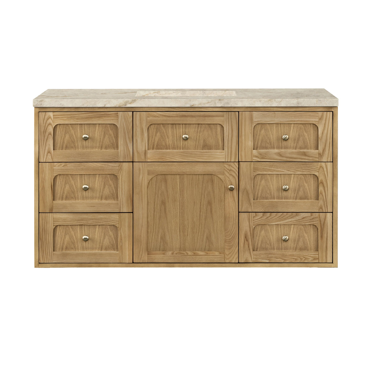 Laurent 48" Single Vanity, Light Natural Oak, w/ 3 CM Tajnar Eclos Top w/FreePower Wireless Charger, view 4