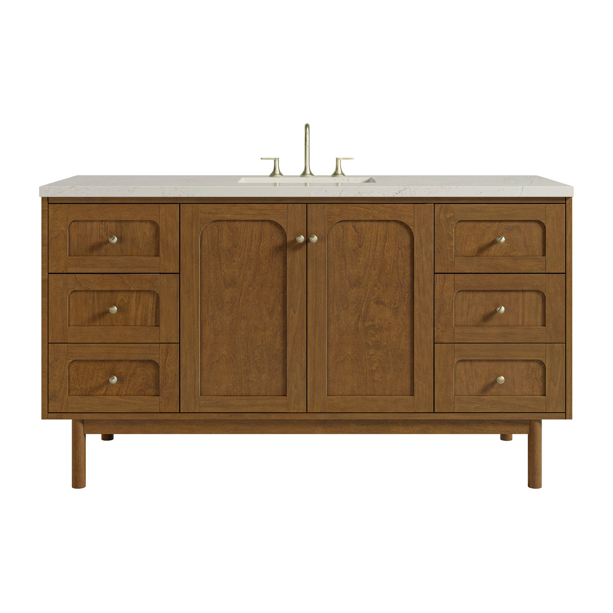 Laurent 60" Single Vanity, Honey Oak w/ 3 CM Siberian Silestone Top