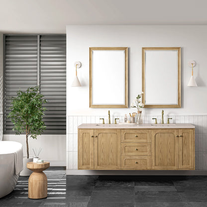 Renovate for Less Atlanta Laurent 72" Double Vanity, Light Natural Oak w/ 3 CM Eternal Marfil Top, view 4