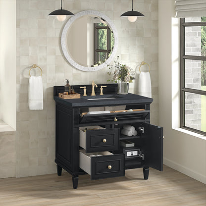 Lorelai 36" Single Vanity, Black Onyx w/ 3 CM Charcoal Soapstone Silestone Top, view 5