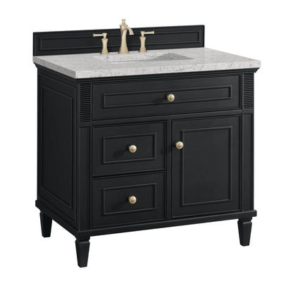 Lorelai 36" Single Vanity, Black Onyx w/ 3 CM Eternal Jasmine Pearl Silestone Top, view 10