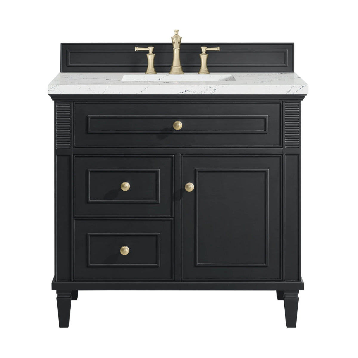 Lorelai 36" Single Vanity, Black Onyx w/ 3 CM Ethereal Noctis Silestone Top