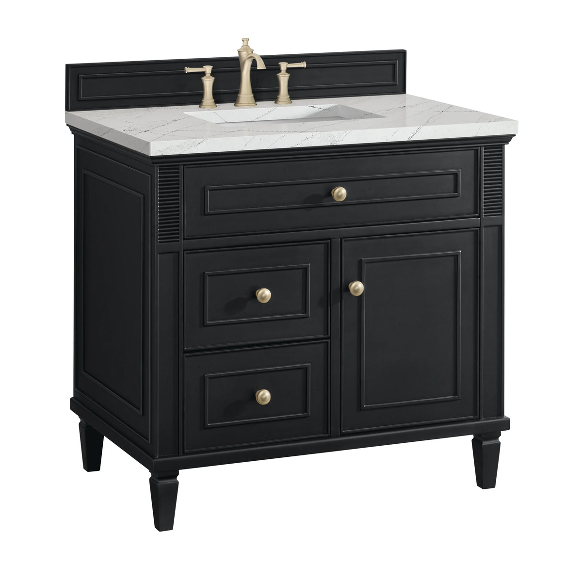 Lorelai 36" Single Vanity, Black Onyx w/ 3 CM Ethereal Noctis Silestone Top, view 10