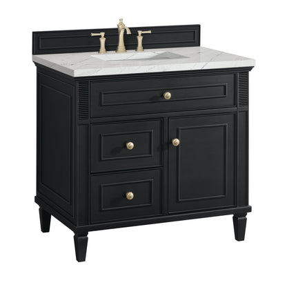 Lorelai 36" Single Vanity, Black Onyx w/ 3 CM Ethereal Noctis Silestone Top, view 10