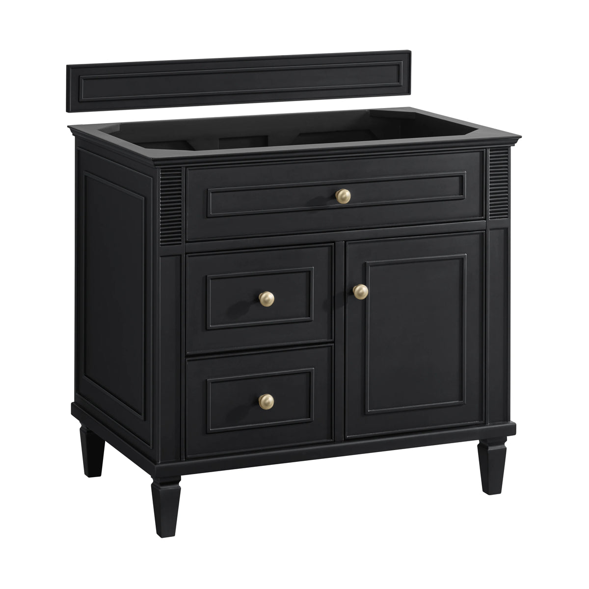Lorelai 36" Single Vanity, Black Onyx w/ 3 CM Ethereal Noctis Silestone Top, view 2
