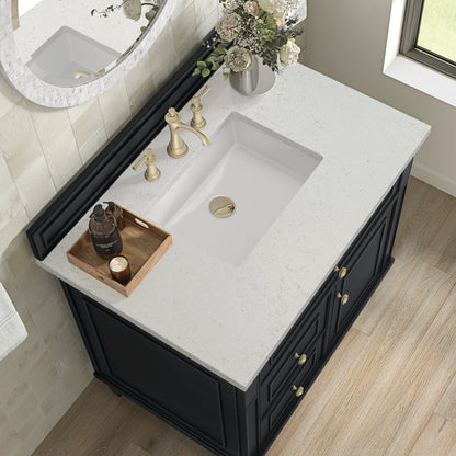 Lorelai 36" Single Vanity, Black Onyx w/ 3 CM Lime Delight Silestone Top, view 7