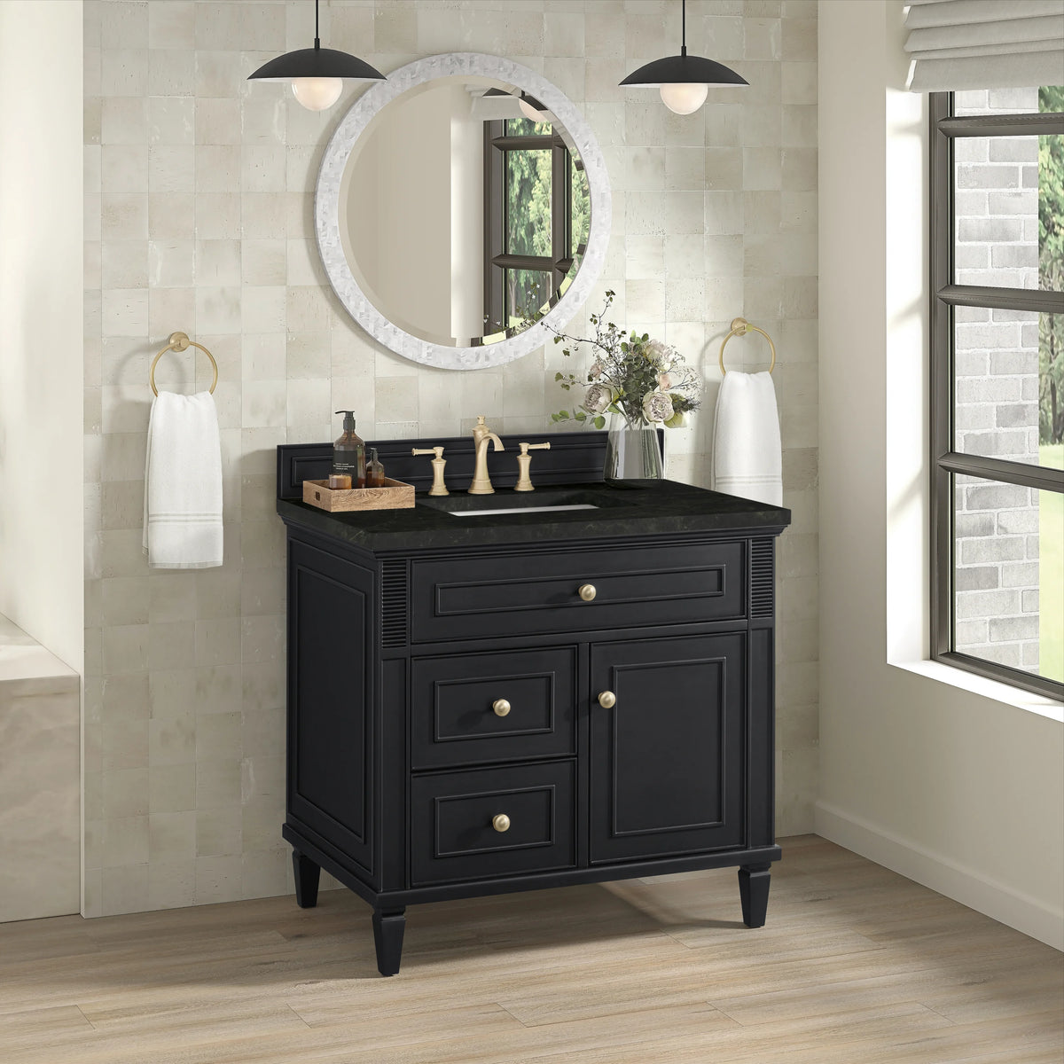 Lorelai 36" Single Vanity, Black Onyx, w/ 3 CM Phantome Eclos Top, view 4