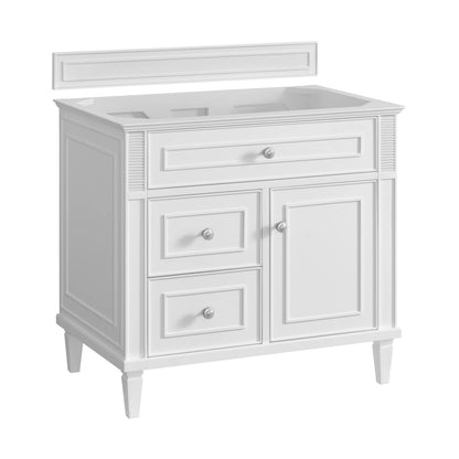 Lorelai 36" Single Vanity, Bright White w/ 3 CM Charcoal Soapstone Silestone Top, view 2