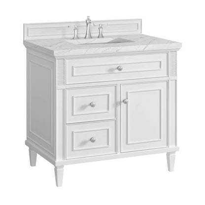 Lorelai 36" Single Vanity, Bright White w/ 3 CM Ethereal Noctis Silestone Top, view 10