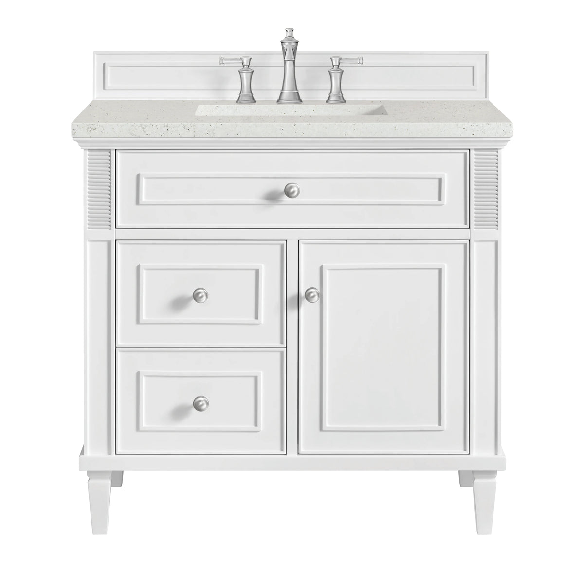 Lorelai 36" Single Vanity, Bright White w/ 3 CM Lime Delight Silestone Top